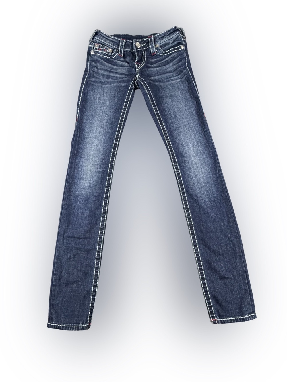 Women’s True Religion Dark Blue Slim Skinny Straight Jeans Size 25
